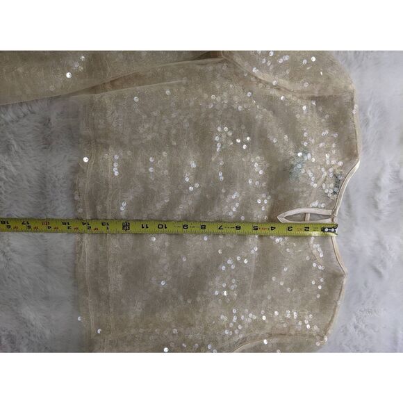 Jason Wu Sequin Sheer Netted Crop‎ Top Long Sleeve  Size XS NWT - Picture 7 of 9